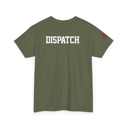 Unisex Heavy Cotton Tee with Dispatch Design - Casual Wear, Graphic Tee, Gift for Heroes, Everyday Comfort, Proud American Spirit