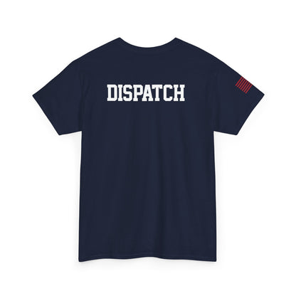 Unisex Heavy Cotton Tee with Dispatch Design - Casual Wear, Graphic Tee, Gift for Heroes, Everyday Comfort, Proud American Spirit