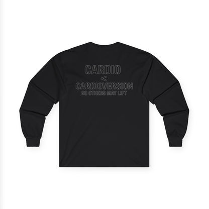 Long Sleeve Tee — “Cardio < Cardioversion So Others May Lift” EMS Fitness Shirt