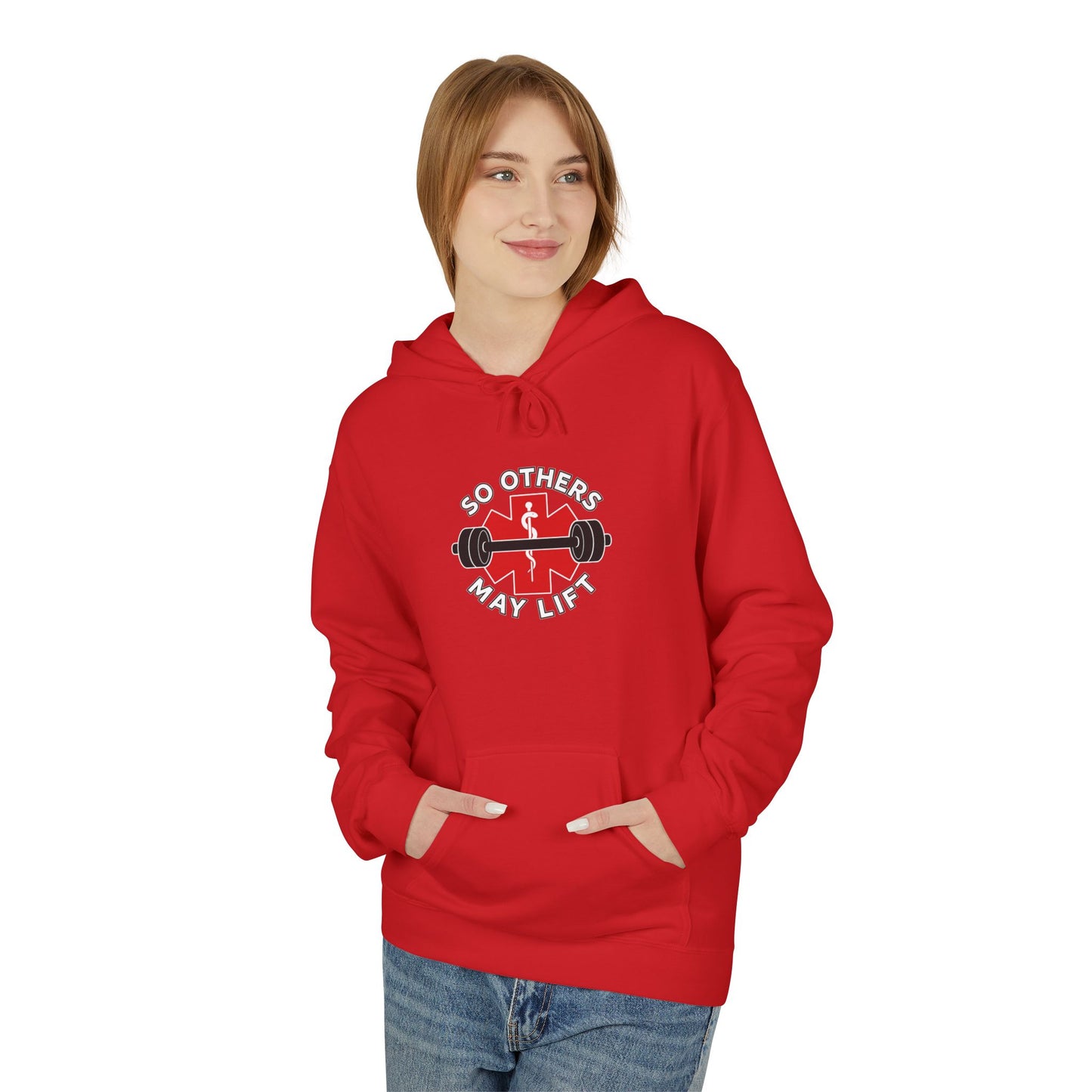 Weightlifting Hoodie — “Lift. Save. Repeat.” EMS First Responder Gym Pullover