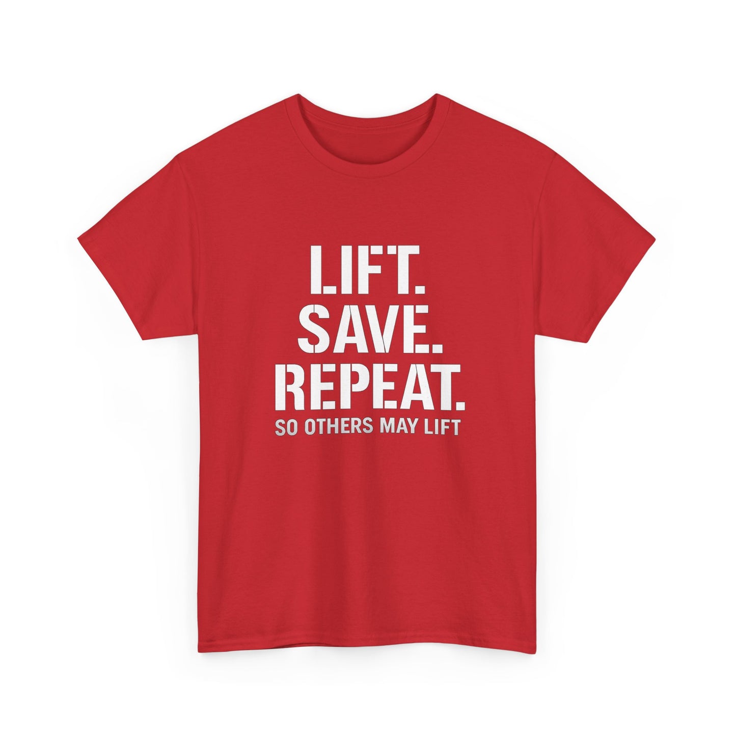 Lift. Save. Repeat. Gym T‑Shirt — Motivational Weightlifting Tee