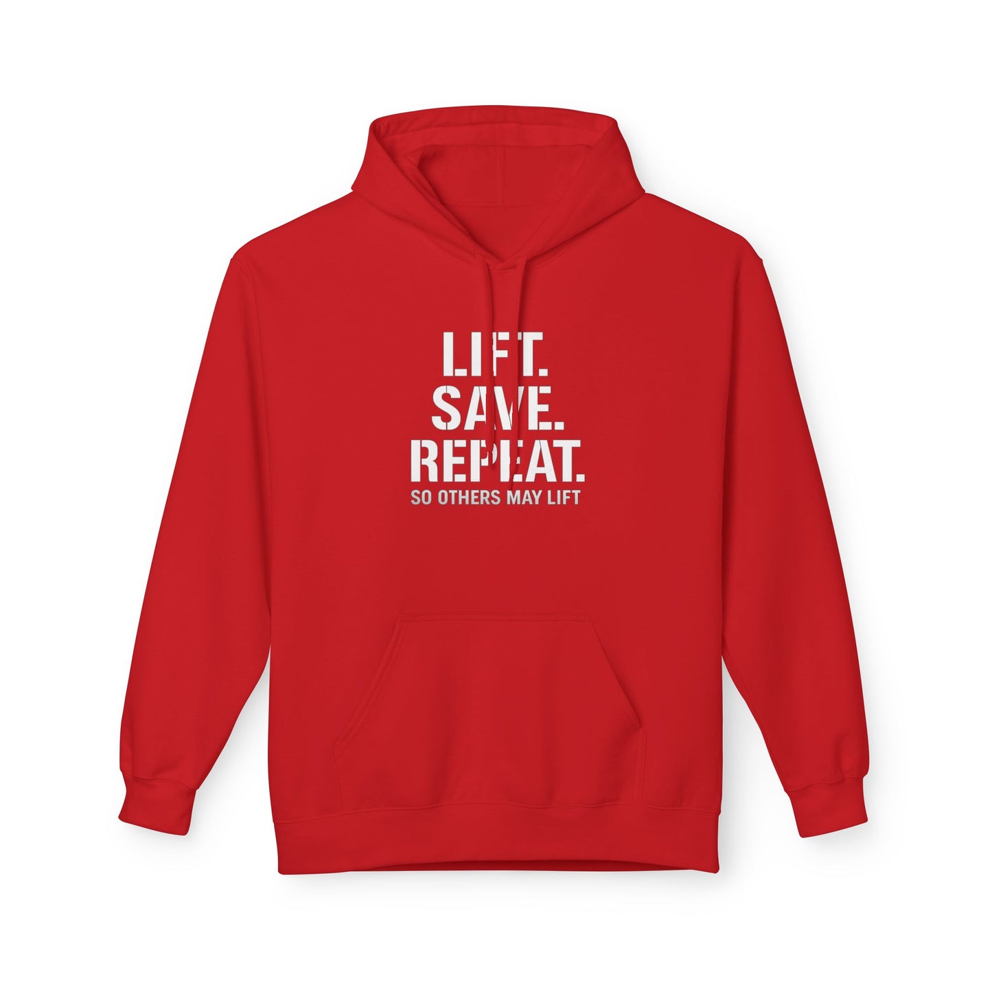 Lift Safe Repeat Hoodie — Fitness Motivational Pullover with Subtle Text