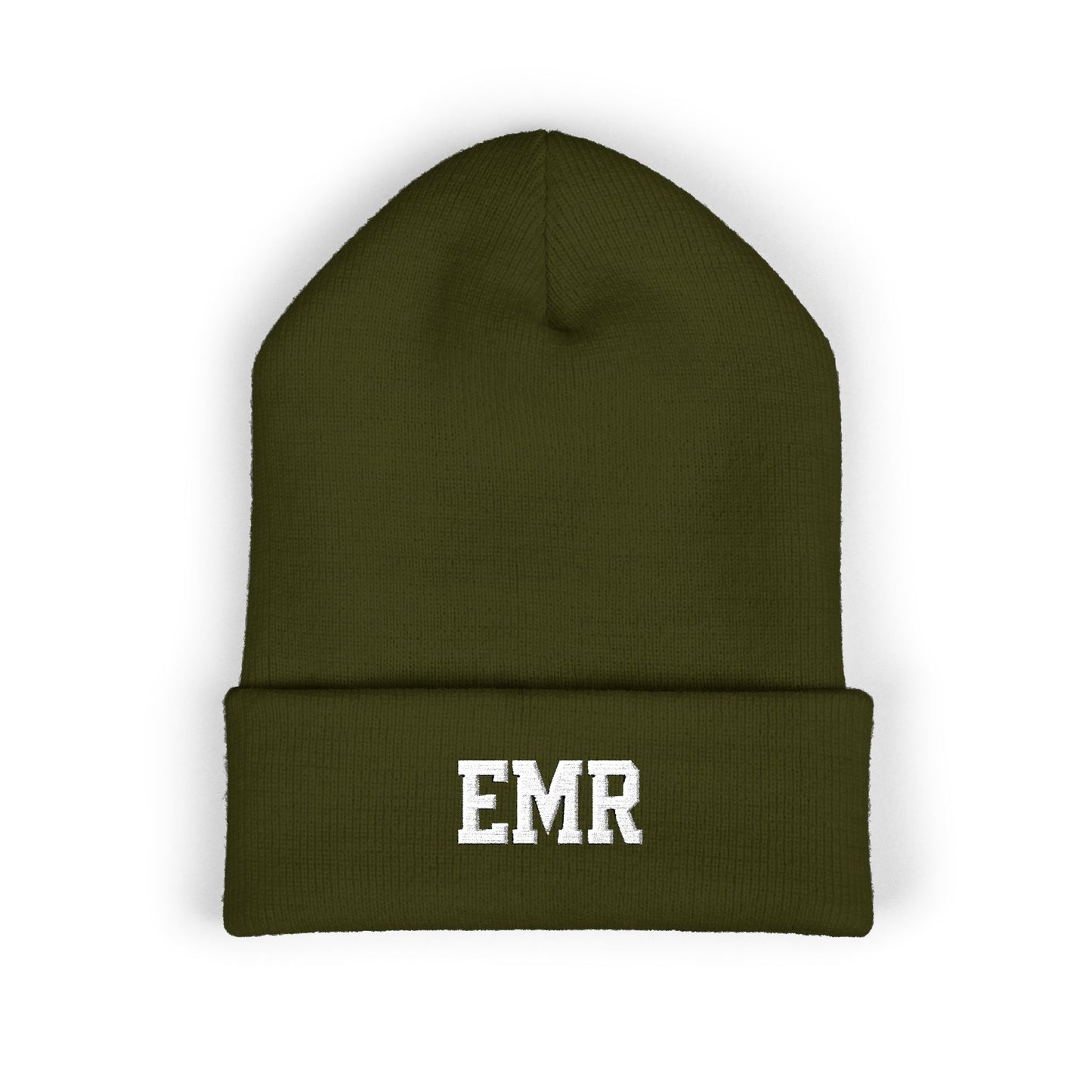 Embroidered Cuffed Beanie — Personalized EMR Knit Hat