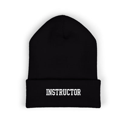 Instructor Embroidered Cuffed Beanie — Classic Warm Knit Hat for Teachers, Coaches & Trainers