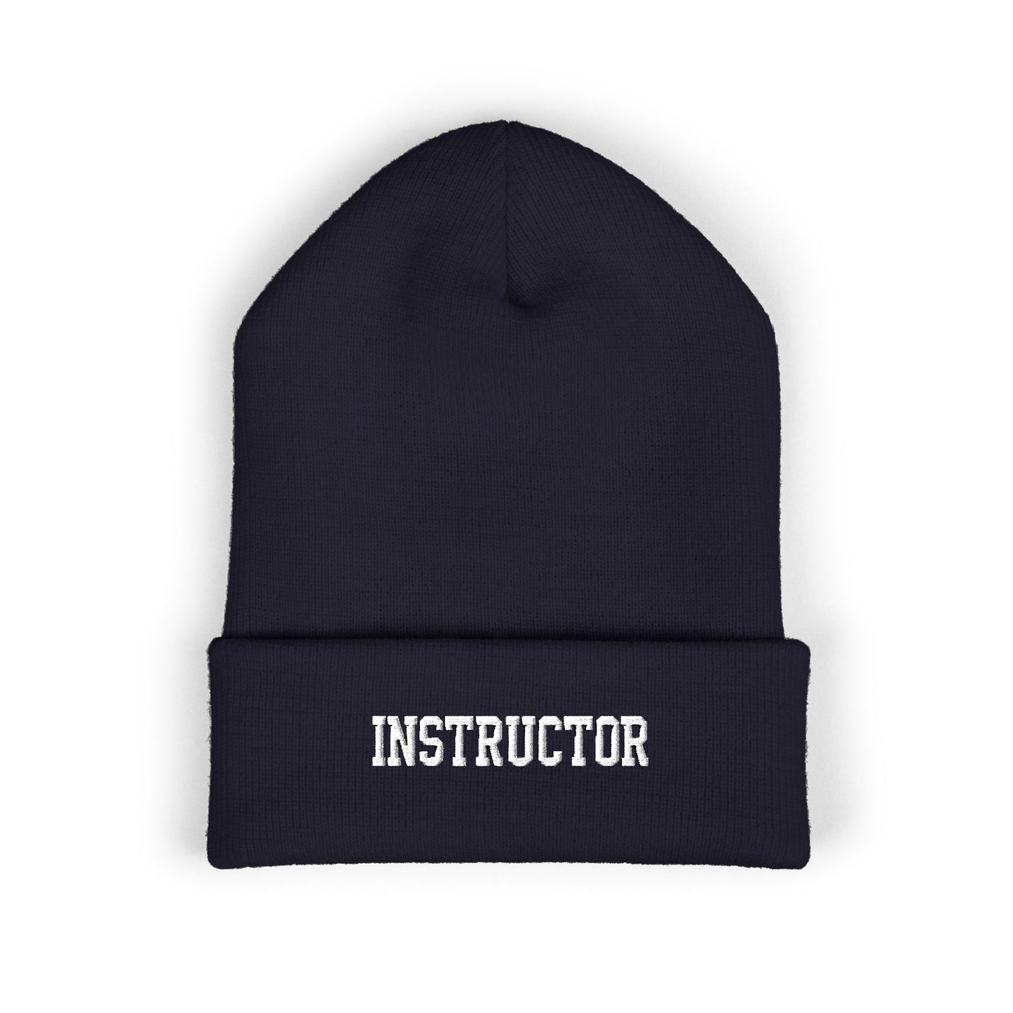 Instructor Embroidered Cuffed Beanie — Classic Warm Knit Hat for Teachers, Coaches & Trainers
