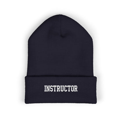 Instructor Embroidered Cuffed Beanie — Classic Warm Knit Hat for Teachers, Coaches & Trainers