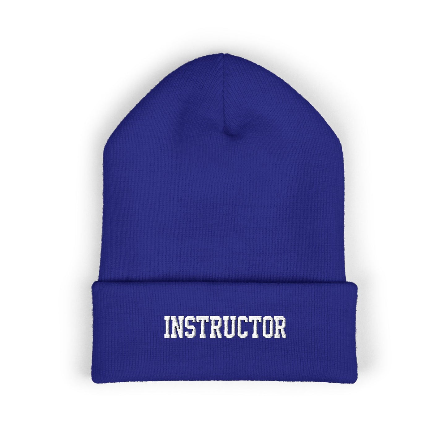 Instructor Embroidered Cuffed Beanie — Classic Warm Knit Hat for Teachers, Coaches & Trainers