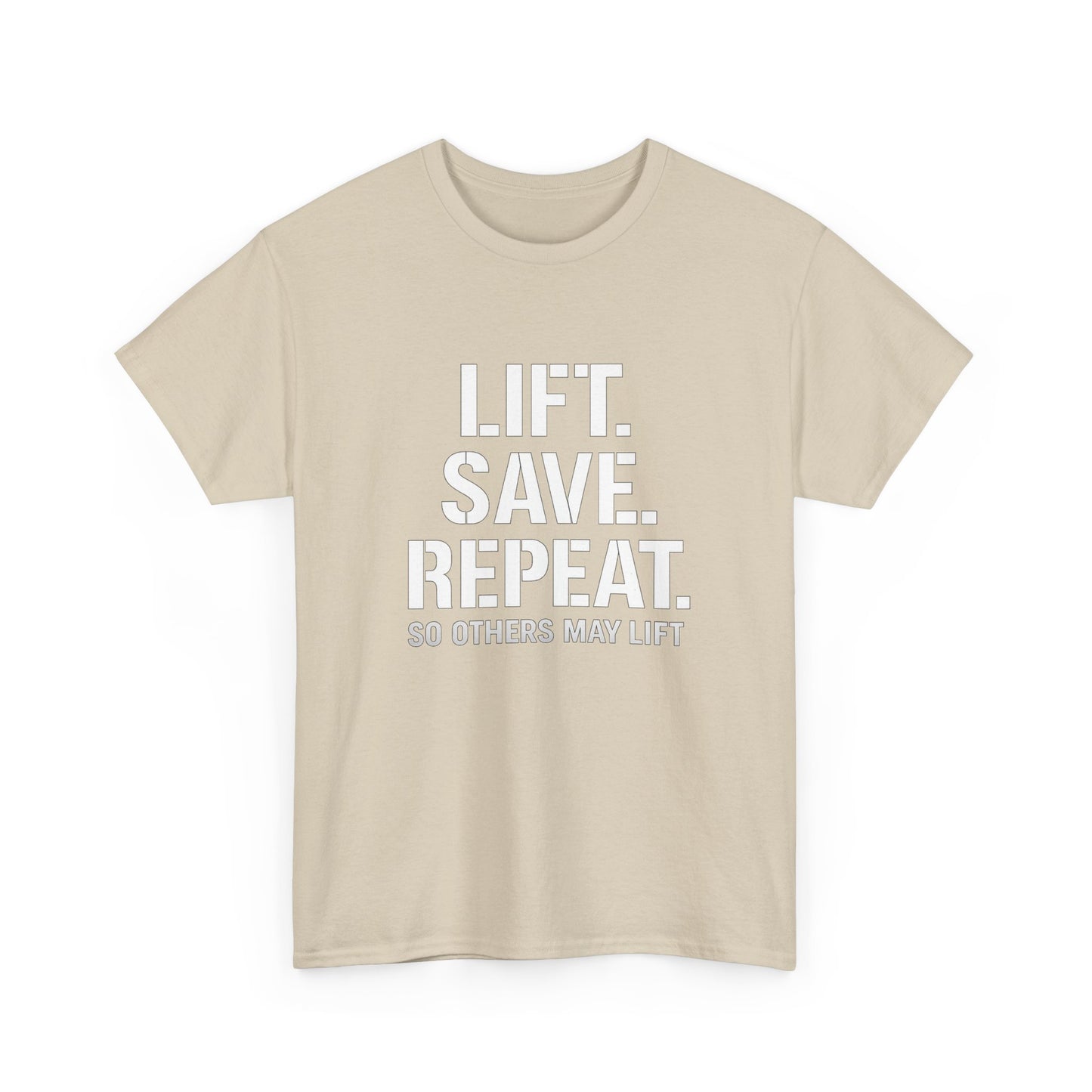 Lift. Save. Repeat. Gym T‑Shirt — Motivational Weightlifting Tee