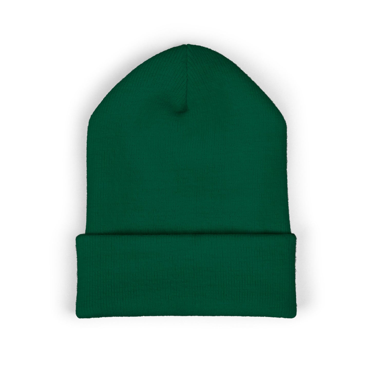 Embroidered 'REMS' Classic Cuffed Beanie – Olive Knit Winter Hat