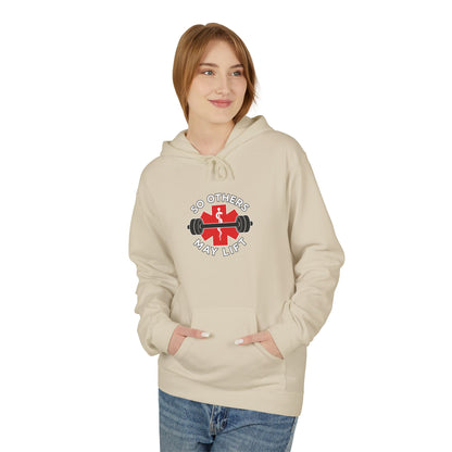 Weightlifting Hoodie — “Lift. Save. Repeat.” EMS First Responder Gym Pullover