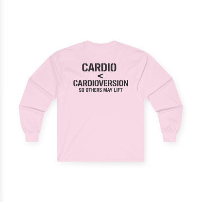 Long Sleeve Tee — “Cardio < Cardioversion So Others May Lift” EMS Fitness Shirt
