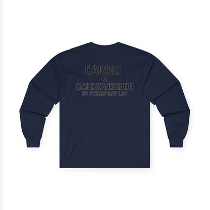 Long Sleeve Tee — “Cardio < Cardioversion So Others May Lift” EMS Fitness Shirt