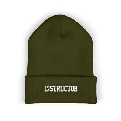 Instructor Embroidered Cuffed Beanie — Classic Warm Knit Hat for Teachers, Coaches & Trainers