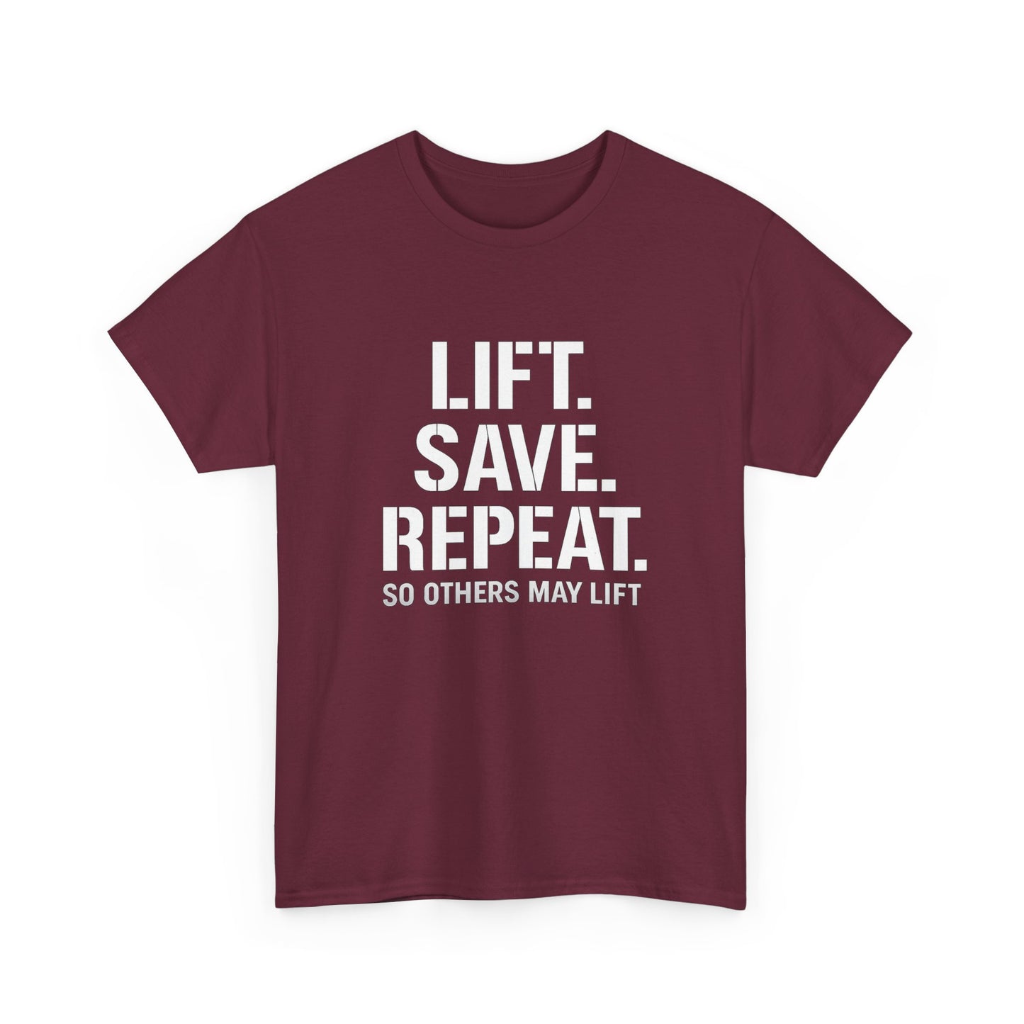 Lift. Save. Repeat. Gym T‑Shirt — Motivational Weightlifting Tee