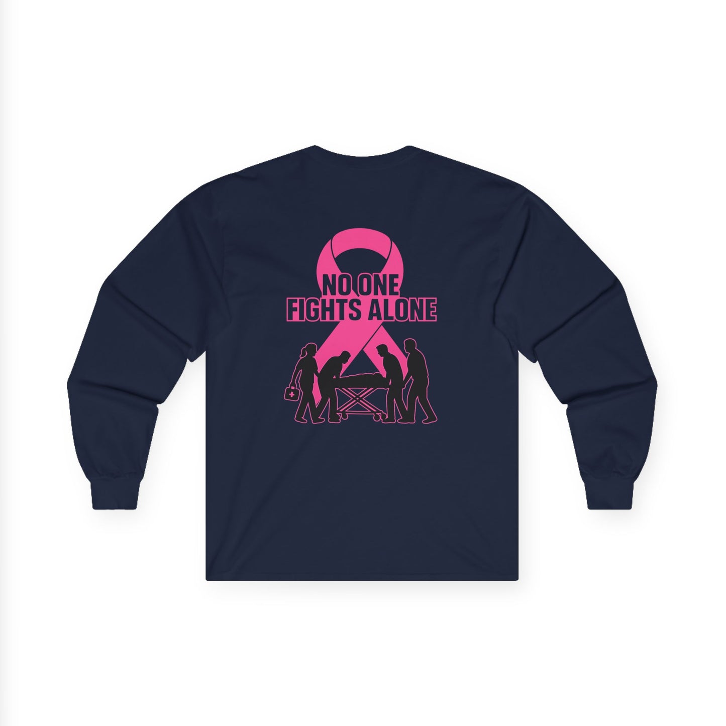 Long Sleeve Tee for EMS Professionals - Breast Cancer Awareness Shirt