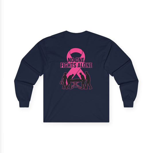 Long Sleeve Tee for EMS Professionals - Breast Cancer Awareness Shirt