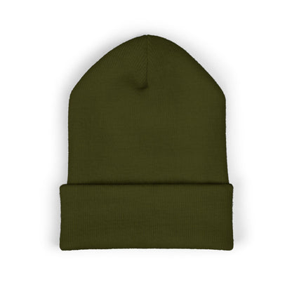 Medic Embroidered Cuffed Beanie — Tactical Olive Knit Hat for First Responders