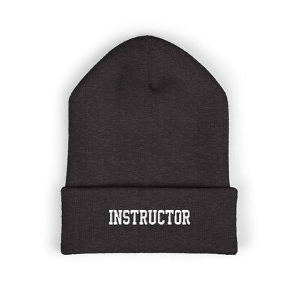Instructor Embroidered Cuffed Beanie — Classic Warm Knit Hat for Teachers, Coaches & Trainers