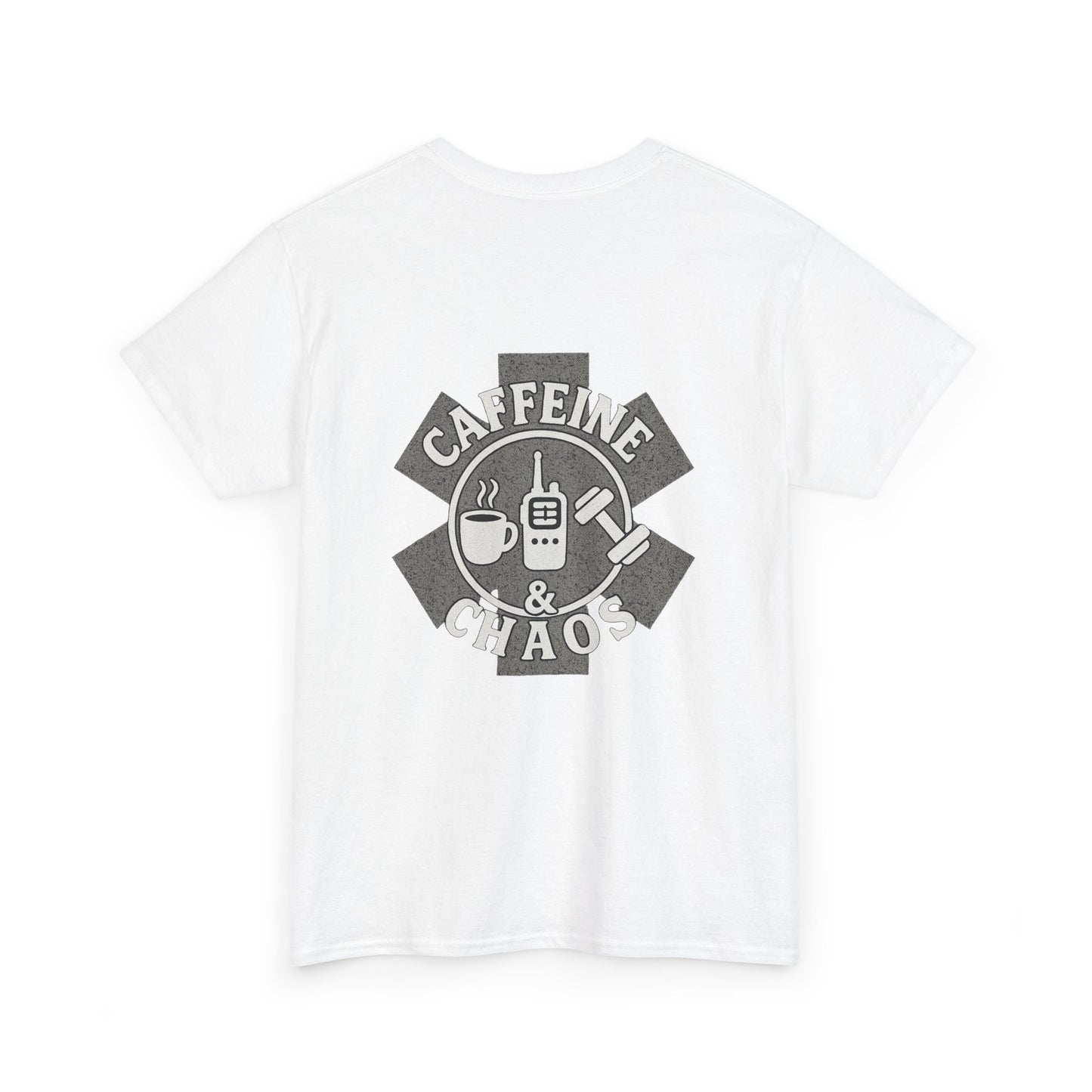 Unisex Heavy Cotton Tee - Caffeine & Chaos, Funny T-Shirt for Nurses, Unique Gift for Healthcare Workers, Casual Wear, Work Humor Tee, [...]