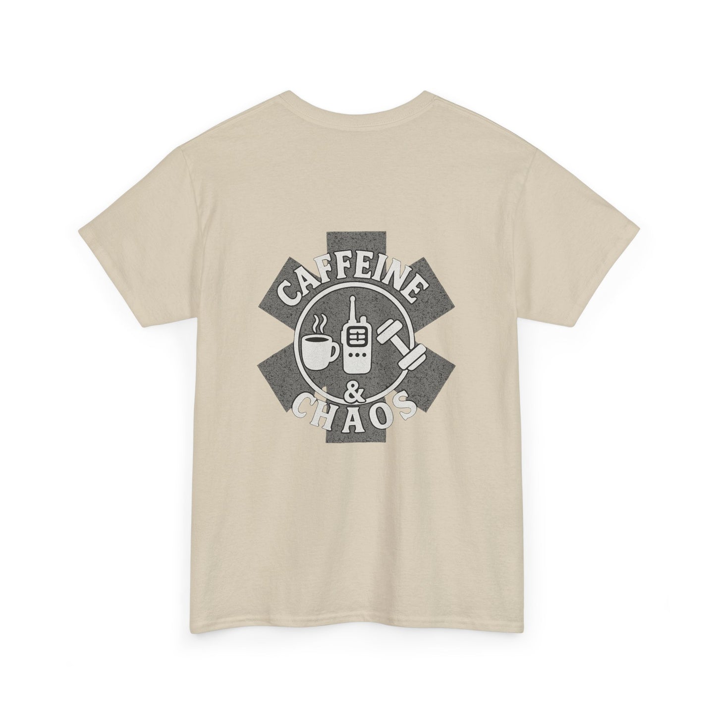 Unisex Heavy Cotton Tee - Caffeine & Chaos, Funny T-Shirt for Nurses, Unique Gift for Healthcare Workers, Casual Wear, Work Humor Tee, [...]