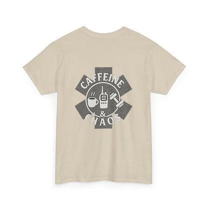 Unisex Heavy Cotton Tee - Caffeine & Chaos, Funny T-Shirt for Nurses, Unique Gift for Healthcare Workers, Casual Wear, Work Humor Tee, [...]