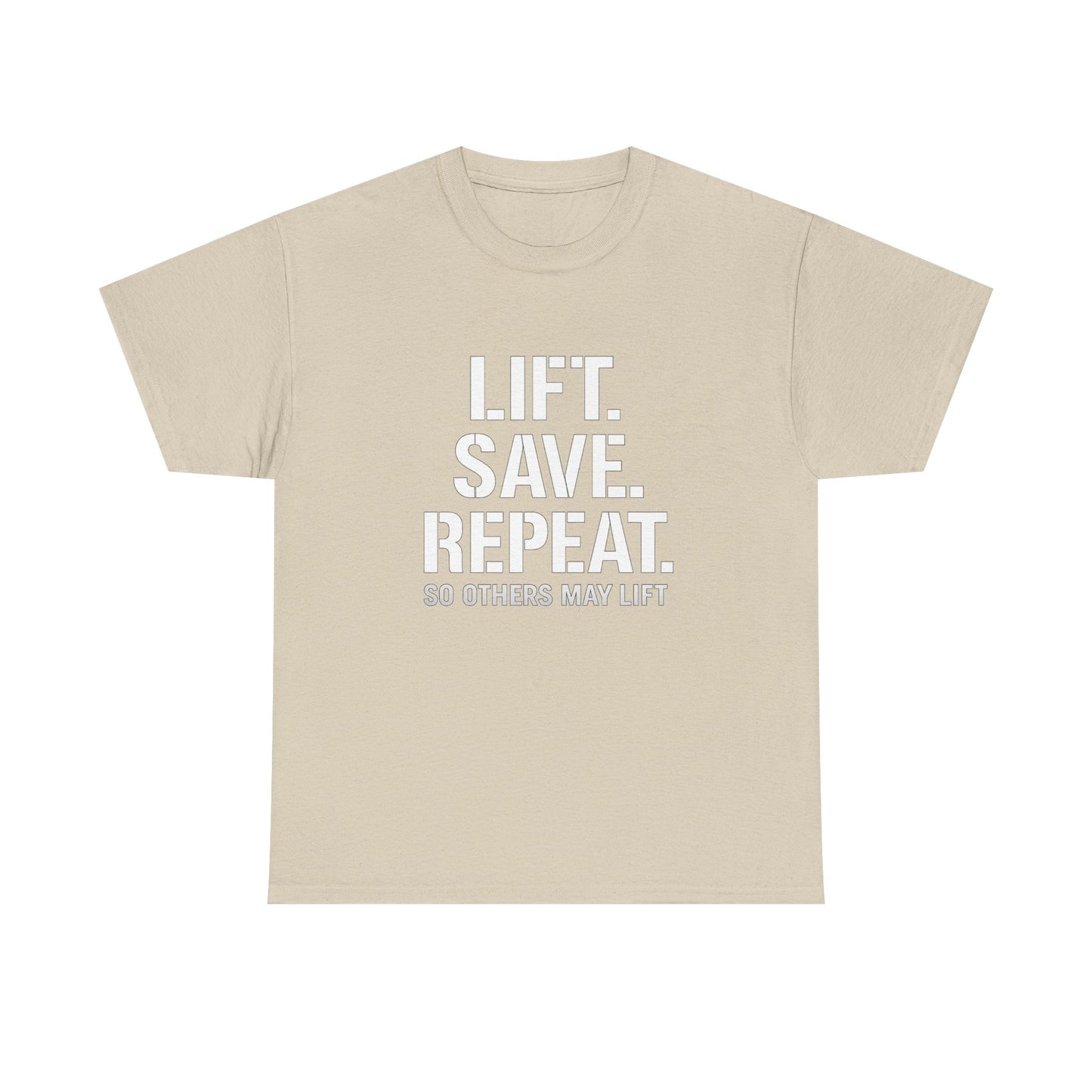 Lift. Save. Repeat. Gym T‑Shirt — Motivational Weightlifting Tee