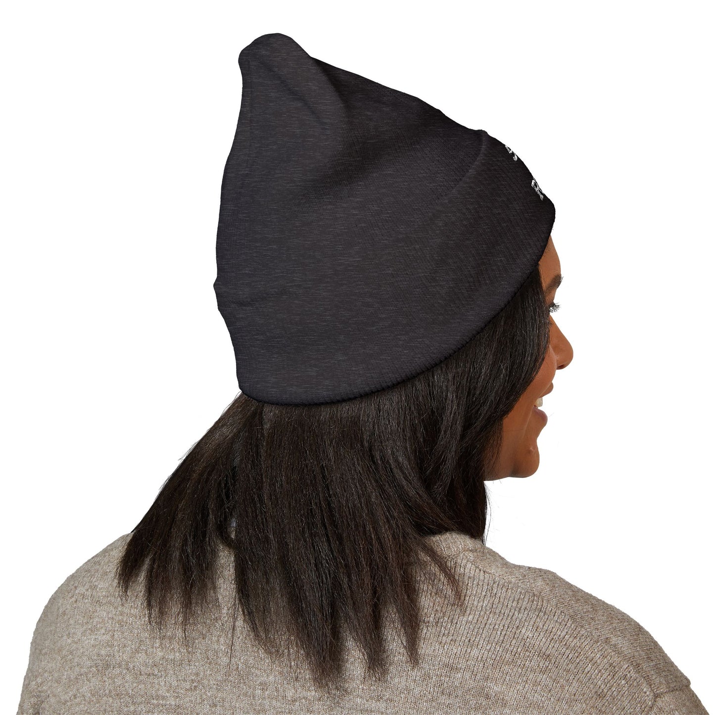 Embroidered Cuffed Beanie — 'Scares and Spooks' Cozy Halloween Knit Hat