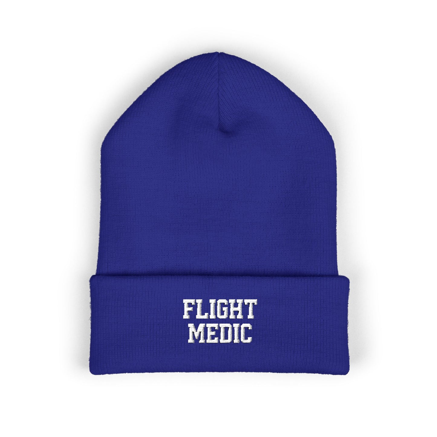 Flight Medic Embroidered Cuffed Beanie — Military Green Med Evac Knit Hat
