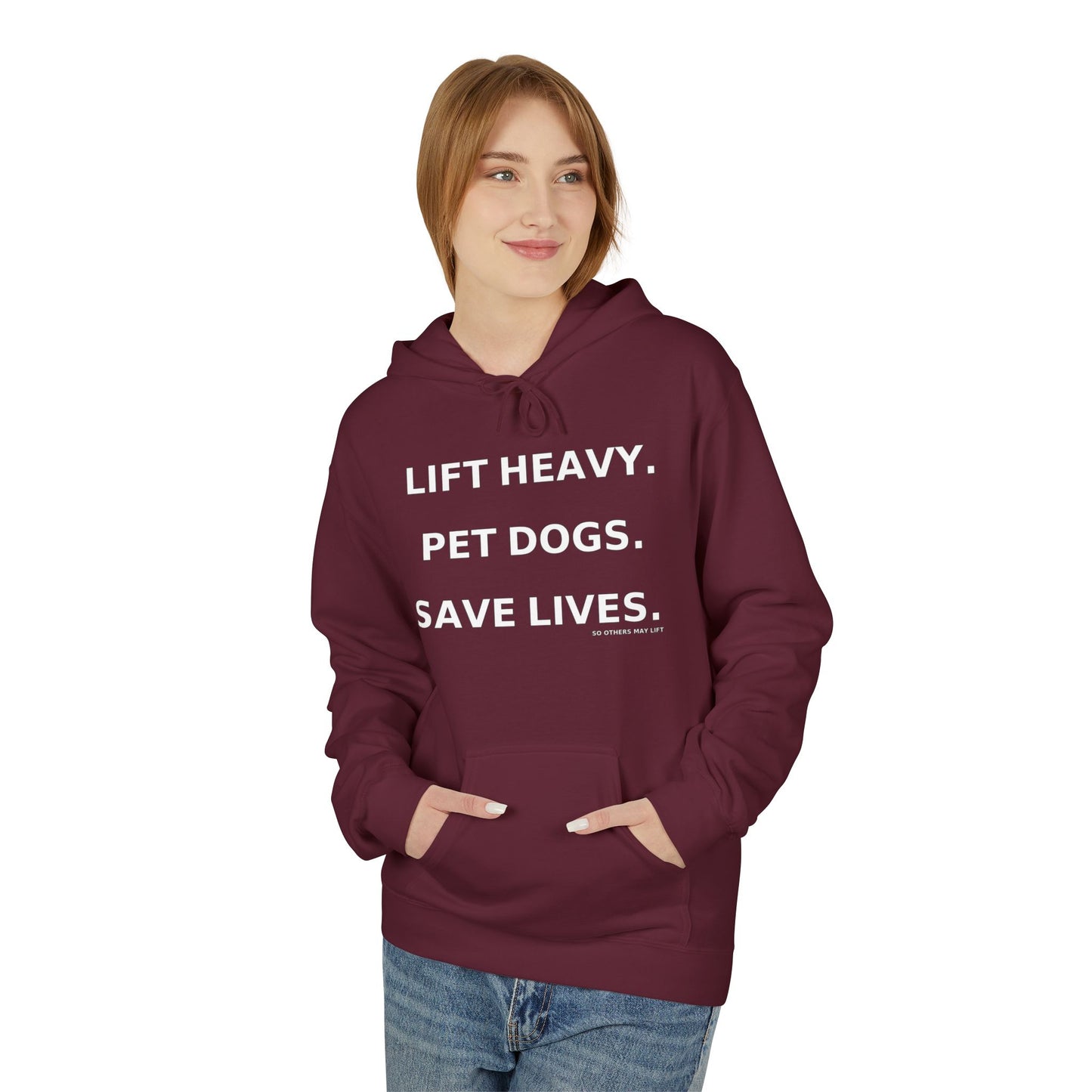 Motivational Pet Lover Hoodie | Lift Heavy, Pet Dogs, Save Lives | Cozy Gift for Dog Lovers, Casual Wear, Animal Rescue Support